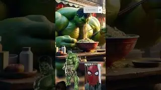 Fat superheroes eating noodles at a stall marvel & DC - characters #shorts #avengers #marvel