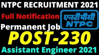NTPC AE Recruitment 2021 | Latest Engineering Recruitment  2021 | Salary-30,000
