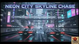 Cyberpunk Music: Neon city skyline chase