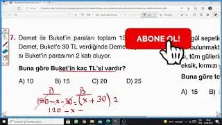 7. Sınıf Denklem Yardımıyla problem Çözümü