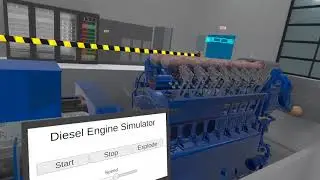Virtual Reality Training BLUE Diesel Generator Start-Stop w/Engine Sounds Designed by Tony Rogers