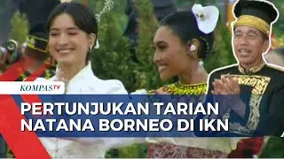 Meriah! Jokowi Apresiasi Pertunjukan Tarian Natana Borneo saat HUT ke-79 RI di IKN
