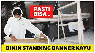 STAND BANNER DARI KAYU || SIMPLE