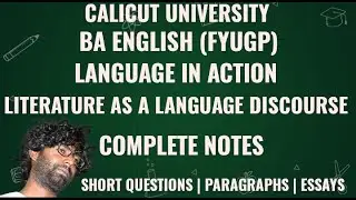 Literature as a Language Discourse | Question Answers | Language in Action | BA English | 3rd Sem |