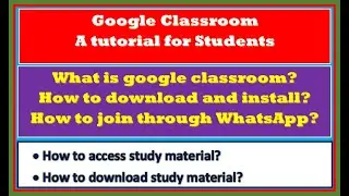 Google Classroom Tutorial for students