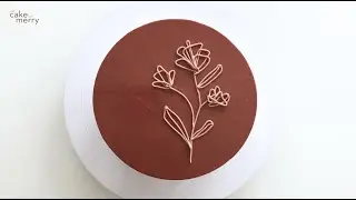 Minimalist Line Drawing Buttercream Floral Cake