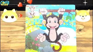 Solving Fun Puzzles with a Cute Monkey Friend  🐵 🐒 Play & Learn with Cute Monkey Character for Kids