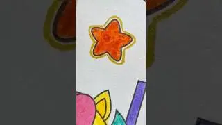 #star #orange #fun #drawing #easy #sunset #shorts #viral #trending #art #craft #easydrawing #cartoon