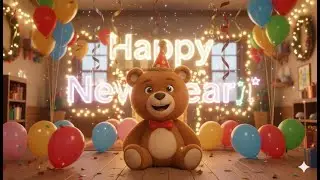 New Year Teddy Dance 🐻🎉 | Happy New Year Cartoon Song for Kids #poofyplanet #hindicartoon #poetry