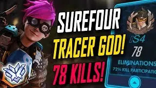 WHEN SUREFOUR CARRY TRACER - 78 KILLS! [ OVERWATCH TOP 500 SEASON 5 ]