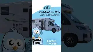 20% Rabatt: 3 Zimmer auf 7,45m - Forster T 745 EB - Viel Platz im Wohnmobil Einzelbetten+Hubbett