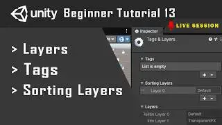 Master Unity Layers | Tags | Sorting Layers | Tutorial 13 | Live Session