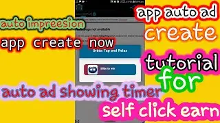 Auto impression ad show app create now for self click earn money admob startapp auto impress ad tuto