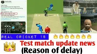 Real cricket 18 Test match update news, Reason of delay.