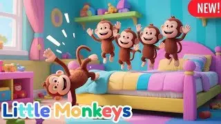 Five Little Monkeys Jumping on the Bed | Counting Nursery Rhyme for Kids |@AbcWorld-t3q 