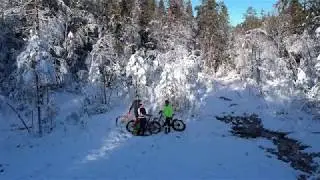 Fatbikes and drones on Norwegian winter trails