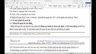 Tiếng Anh 9 - Unit 9: World Englishes - Grammar: Defining relative clauses (Mệnh đề QH x&aacute;c định)