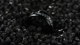 King Will Dragon Collection Tungsten Ring with Opal Sticker and Black Celtic Dragon