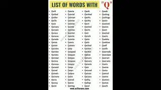 List of words with 
