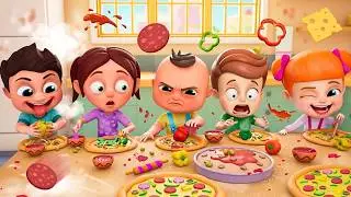 Faire une Pizza avec 5 Enfants 🍕 Chansons pour enfants | Baby Berry - Apprendre en s'amusant