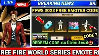 FFWS 2022 REDEEM CODE FREE EMOTES 🤩| FREE FIRE WORLD SERIES 2022 | NEW EVENT | FFWS 2022 FREE REWARD