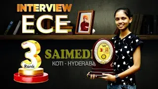 Toppers Talk || ECET-2024 || ECE State 3rd Ranker || Uradi Ravali Sri || Saimedha Koti - Hyd