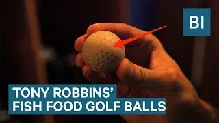 Tony Robbins hits fish food golf balls that dissolve into the ocean
