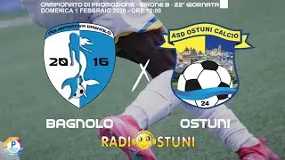 Diretta Polisportiva Bagnolo vs ASD Ostuni Calcio 24 | Promozione _ 01/02/2026 _ Radiostuni