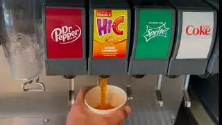 Pouring HI-C Lavaburst Orange Soda at Drink Refill Machine | McDonald&rsquo;s, Kaneohe, O&rsquo;ahu, Hawai&rsquo;i USA