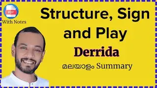 Structure, Sign and Play in the Discourse of the Human Sciences by Derrida Summary in Malayalam