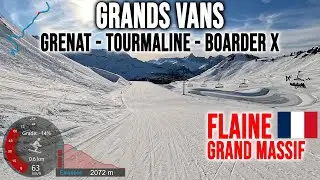 [4K] Skiing Flaine, Grands Vans - Grenat - Tourmaline - Boarder X, Grand Massif France, GoPro HERO13