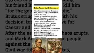 Julius Caesar &ndash; Short Summary & Analysis | Shakespeare Tragedy in 60 Seconds #shorts #shakespeare
