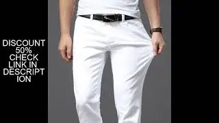 Men White Jeans Fashion Casual Classic Style Slim Fit Soft Trousers Male Brand Advanced Stretch Pant