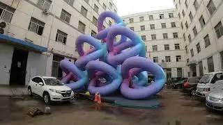 Purple blue Inflatable Rings Tent with Blower for 2023 #Stagedesign Decoration
