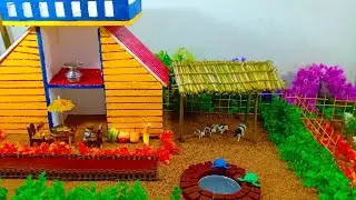 DIY How to make cow shed | house of animals | horse house &ndash; cow shed | mini hand pump | woodwork