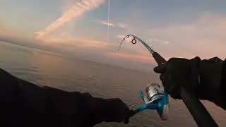 Catching a catfish at Lake Pontchartrain 