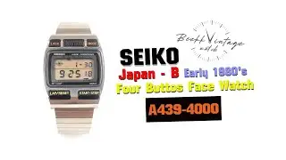 Vintage SEIKO Four Buttons Face LCD Digital Watch A439-4000 Early 1980&rsquo;s, Setting.