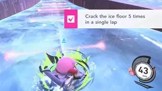 Crack the Ice Floor 5 Times in a Single Lap on Frozen Hillside | Kirby Air Riders Checklist