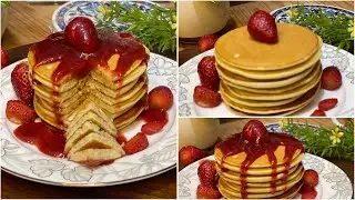 How to Make Perfect Pancakes with Fresh Strawberry Spread | Easy Pancake Recipe ​⁠@washmaskitchen