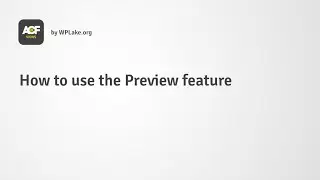 Tutorial : How to use the Preview feature