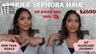 Huge Sephora VIP Rouge Sale Haul | New Year Goals, Haircare Journey & New Makeup, Skincare & Body
