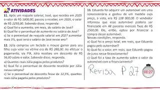 🔴 TARDE - MATEMÁTICA - 29.01.26 - 3ª Série - AULA 02