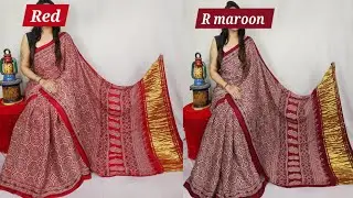 Modal silk #printed #ajrakh design saree #whatsapp 9324546827