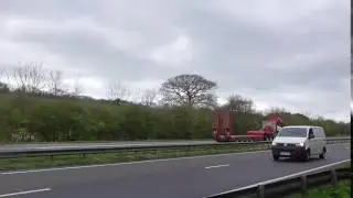 Kings Heavy Haulage passing Ivybridge in convoy 04-04-17 (HD)