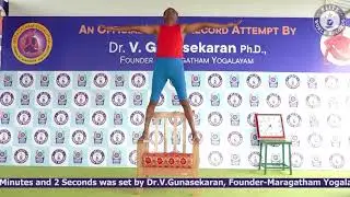 Longest Time Holding Pirai Chaturmukha Trikonasana Yoga Pose on a Chair by an Individual (Male)