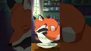 😍fox sitting in a tea cup #animal #animallover #shorts #shortvideo #short #cute #trending #ai #anime