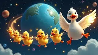Five Little Ducks Go to the Moon 🚀 | Space Adventure Nursery Rhyme | Counting Song for Kids #rhymes 