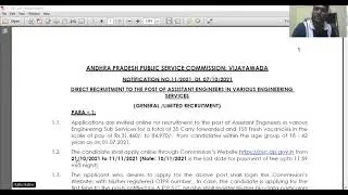 Assistant Engineer Recruitment 2021--- APPSC FOR CIVIL/MECHANICAL