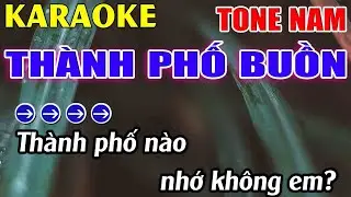 Thành Phố Buồn Karaoke Tone Nam Karaoke Hoàng Long 2026 - Beat Mới
