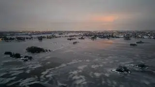 Winterse zonsopkomst van bovenaf | Dronebeelden Nederland